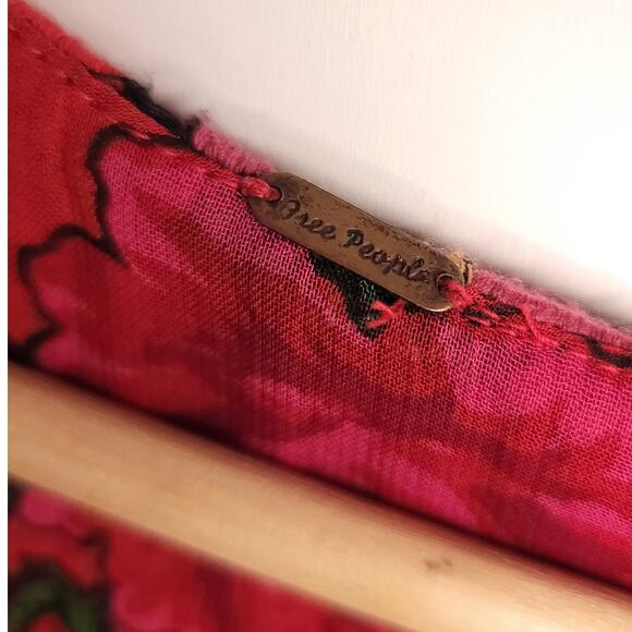 Free People Bold Blooms Embroidered Red Midi Dress - Picture 9 of 9